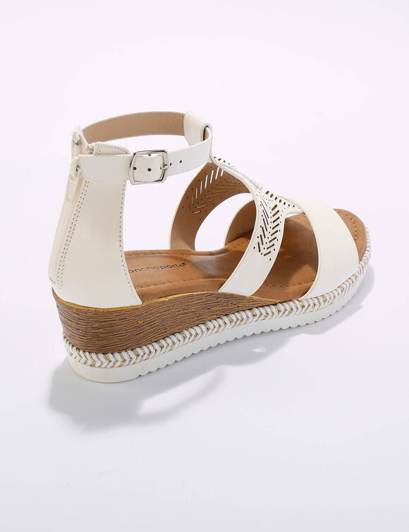 Sandales compensées ajourées (blanc)