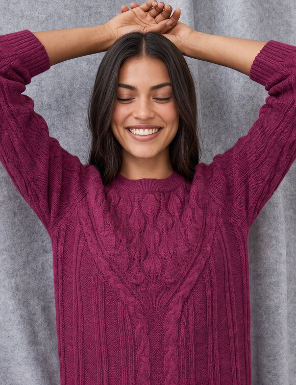 Robe pull torsad&eacute;e  (prune)