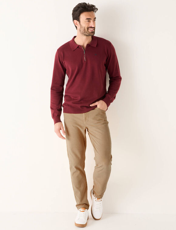 Pantalon 5 poches velours élastiqué côtés - entrej. 77 cm (beige)