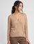 Gilet maille ajour&eacute;e r&eacute;versible boutonn&eacute; (naturel)