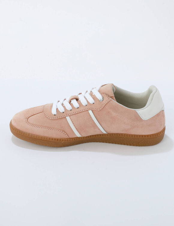 Baskets cro&ucirc;te de cuir (rose p&acirc;le)