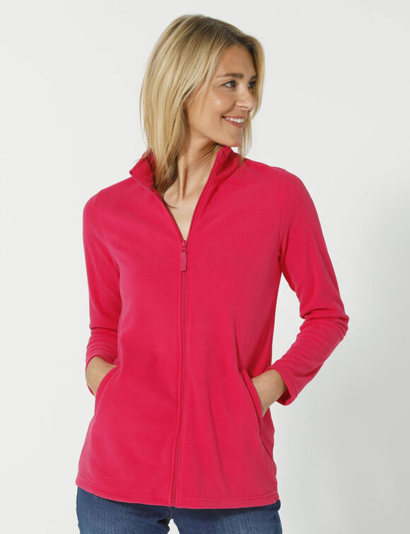 Veste polaire zippée manches longues (framboise)