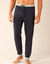Pantalon pyjama bas resserr&eacute;s - lot de 2 (gris + marine)