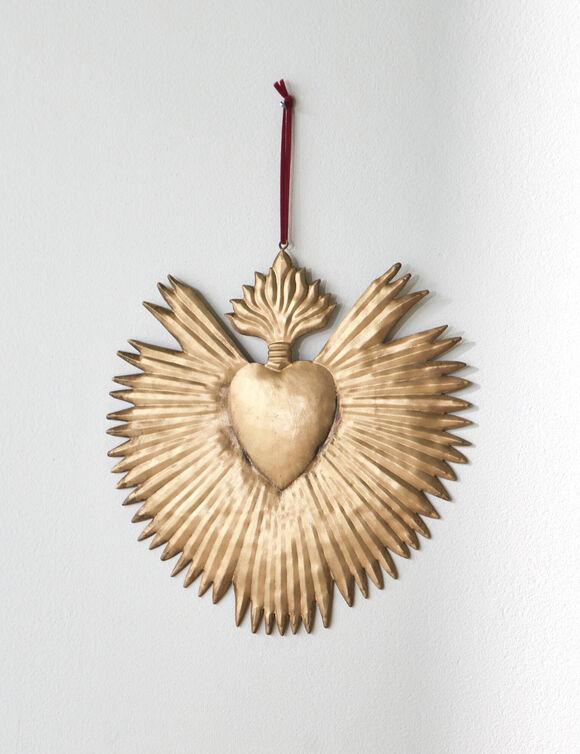 Wanddecoratie ex voto, goudkleurig metaal (goudkleurig)
