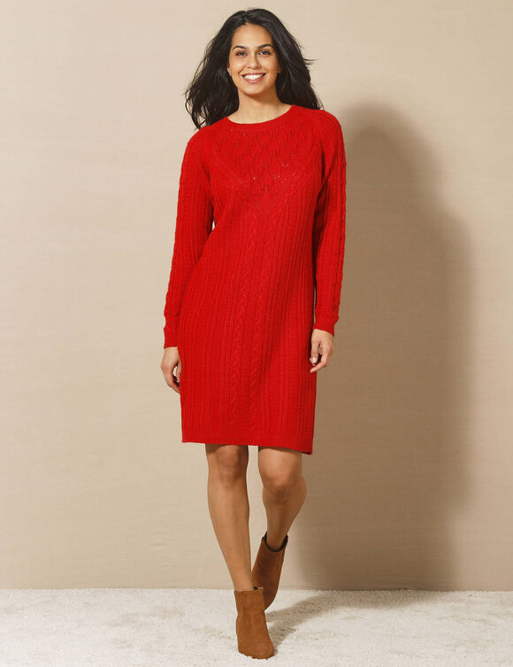 Robe pull torsadée  (rouge)