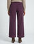 Ruime broek in fluweel met brug-effect (pruim)