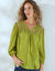 Blouse macramé manches 3/4 (vert mousse)