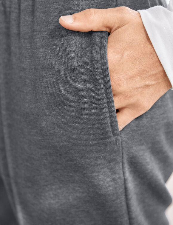 Pantalon loisirs molleton, bas resserrés (anthracite chiné)