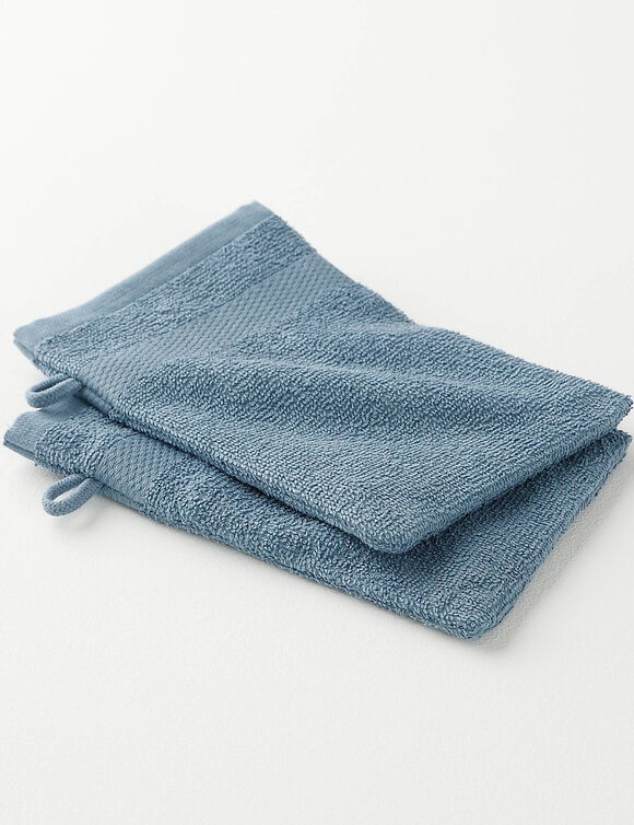 &Eacute;ponge coton - 350g/m&sup2; (bleu jean)