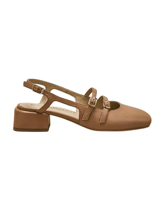Babies slingback cuir largeur confort  (caramel)