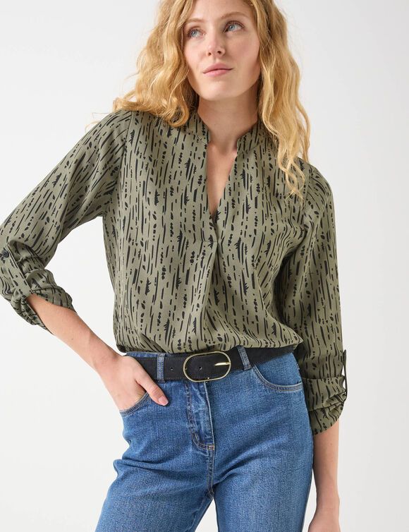 Ceinture boucle coloris dor&eacute;, cro&ucirc;te de cuir (zwart)