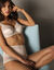 Gaineslip in glanstricot en kant Salford - set van 2 (schelpen + granaatrood)