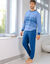 Gestreepte pyjama in katoen met lange mouwen (blauw)