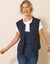 Mouwloos vest met ronde hals (marine)