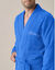 Peignoir mixte adulte uni coton éponge bouclette col kimono personnalisé (bleu dur)