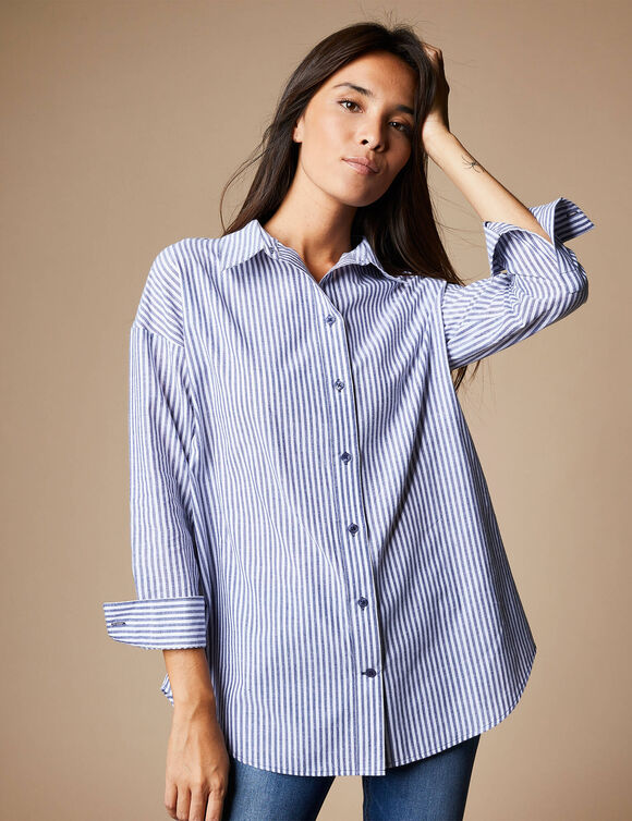 Gestreept likethemd (blauw / wit)