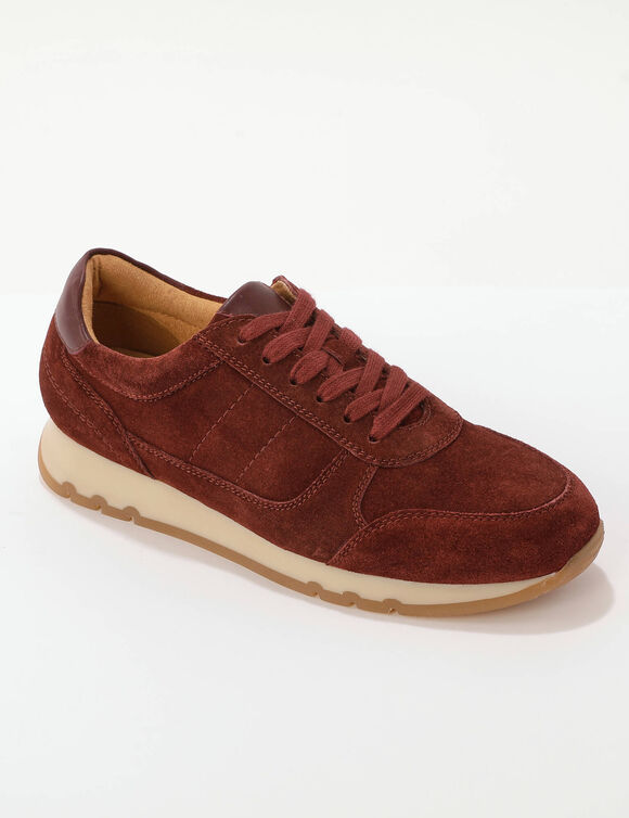 Sneakers van spaltleer (bordeaux)