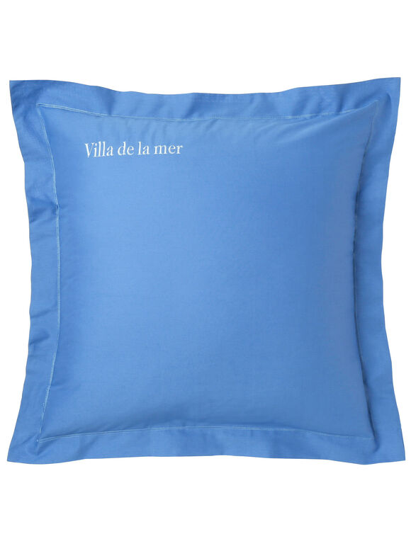 Katoenen kussensloop, personaliseerbaar (oceaanblauw)