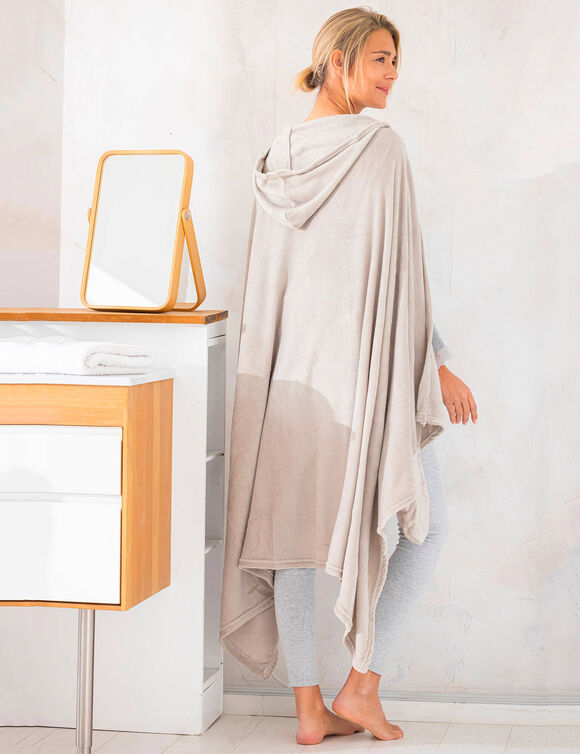 Plaid polaire à capuche (écru)