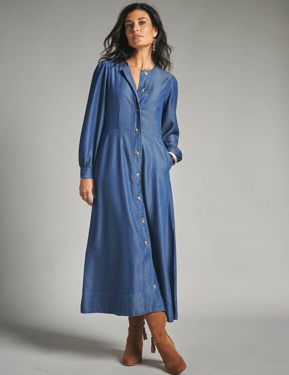Robe longue boutonn&eacute;e (stone)