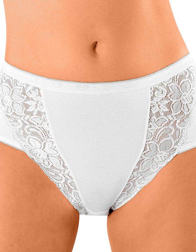Maxislip met kant - set van 3 (wit)