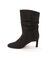 Bottes pliss&eacute;es en su&eacute;dine, talon fin (noir)