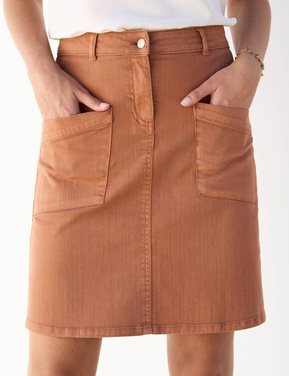 Jupe &eacute;vas&eacute;e &agrave; poches (caramel)