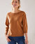 Pull col bateau manches 3/4, toucher doux (noisette)