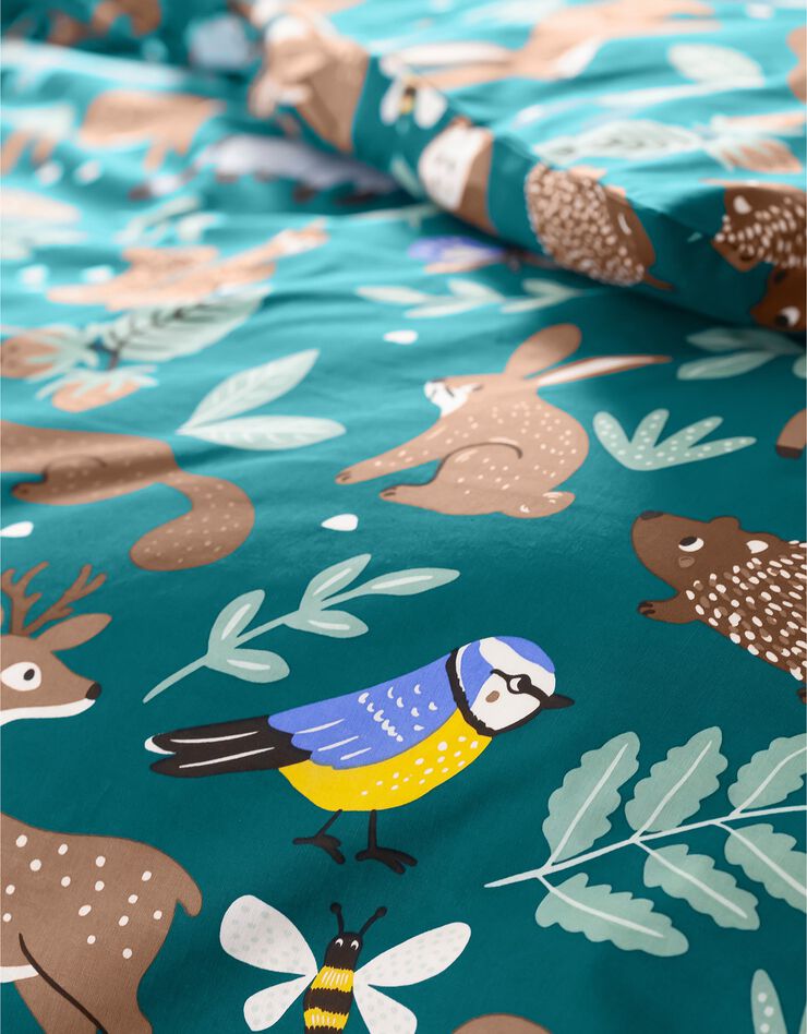 Bedlinnen voor kinderen met knuffelbeer motief in biologisch katoen, eco-verantwoord, groen Bedlinnen voor kinderen met knuffelbeer motief in biologisch katoen, eco-verantwoord, groen, hi-res image number 6