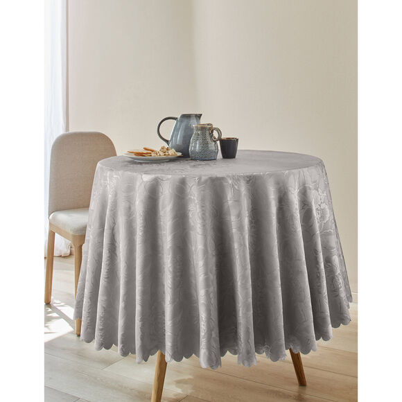 Nappe jacquard damass&eacute; (gris moyen)