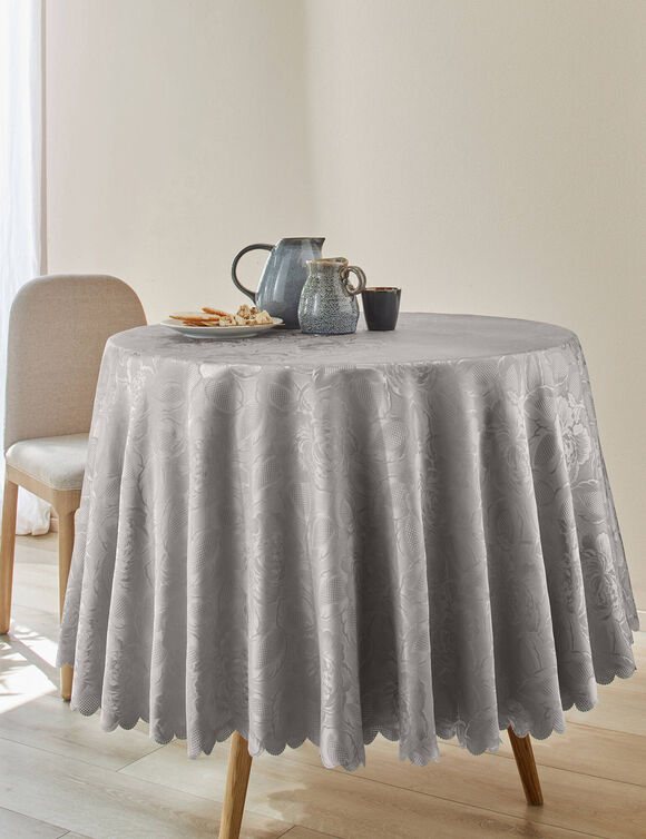 Nappe jacquard damass&eacute; (gris moyen)