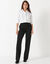 Pantalon &eacute;l&eacute;gant droit, uni (noir)