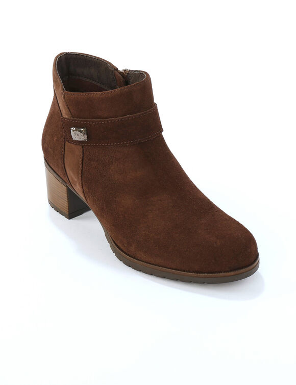 Boots in splitleer met fleecevoering - zwart (bruin)