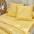 Linge de lit uni coton lavé (jaune)