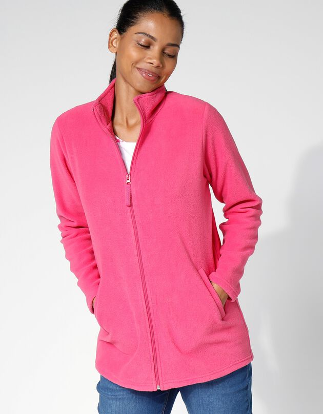 Veste polaire zippée manches longues (rose)