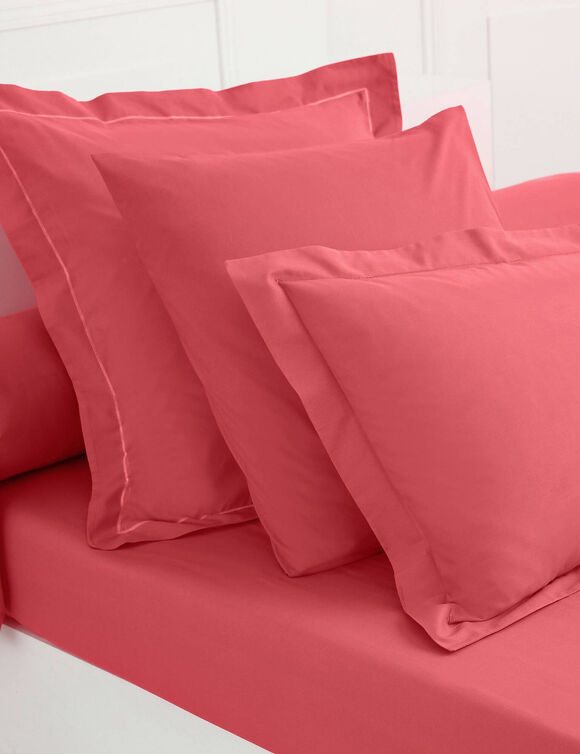 Effen bedlinnen in katoen (pioenroze)
