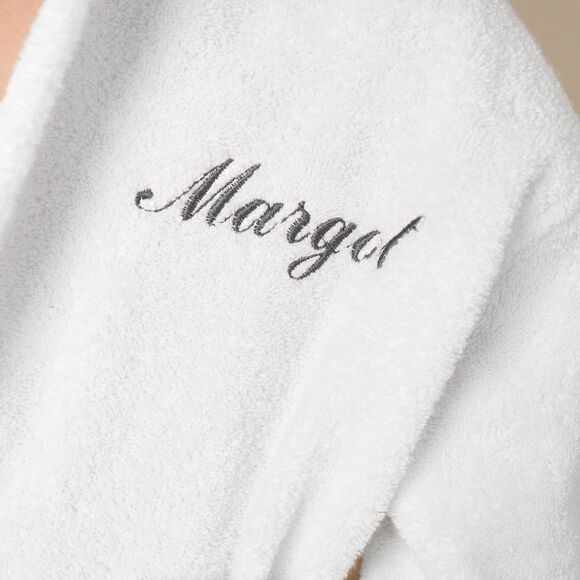 Peignoir de bain enfant personnalisable lapin &agrave; capuche (blanc)