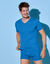 T-shirt met V-hals - herenondergoed, set van 3 (blauw)
