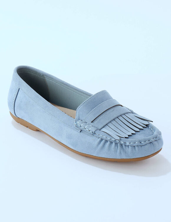 Soepele mocassins van microvezel (blauw)
