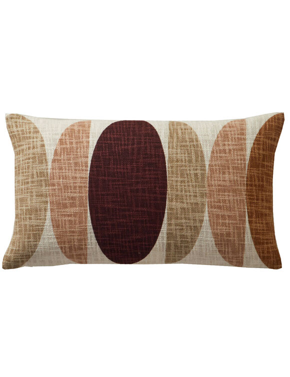 Coussin imprimé géométrique (taupe)