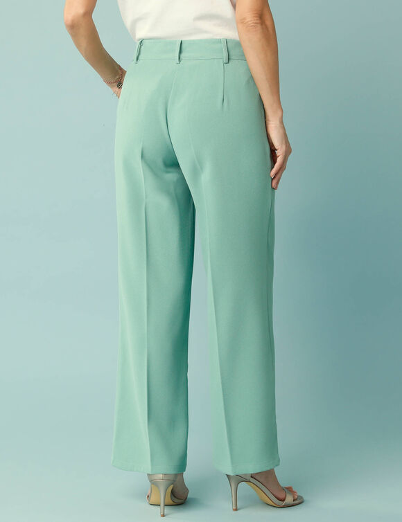 Pantalon large fluide Spécial Petites (vert jade)
