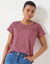T-shirt met korte mouwen in kant (chin&eacute; rozenhout)