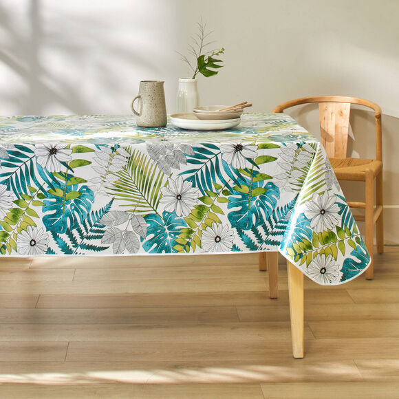 Toile cirée met Tropical print (groen)