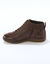 Boots détente lacées et zippées en cuir  (chocolat)
