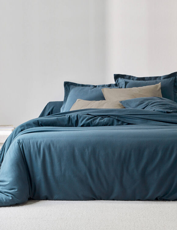 Linge de lit uni - flanelle 160 g/m&sup2; (bleu p&eacute;trole)