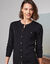 Trui-jurk met knoopsluiting, lange mouwen (zwart)