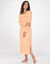 Chemise de nuit longue manches longues unie (p&ecirc;che)