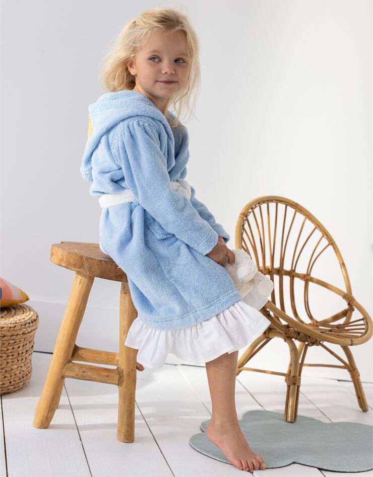 Peignoir de bain déguisement enfant princesse éponge coton - 340g/m² (bleuet)