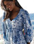 Korte jurk met bloemenprint, viscose (ecru / blauw)