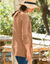 Gilet porter ouvert, maille toucher doux (noisette)